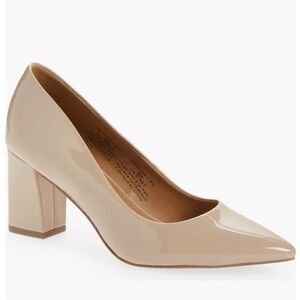 New Abound Audrey Block Heel Pump Beige